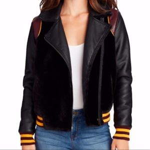BNWT William Rast Noelie Varsity Moto Jacket